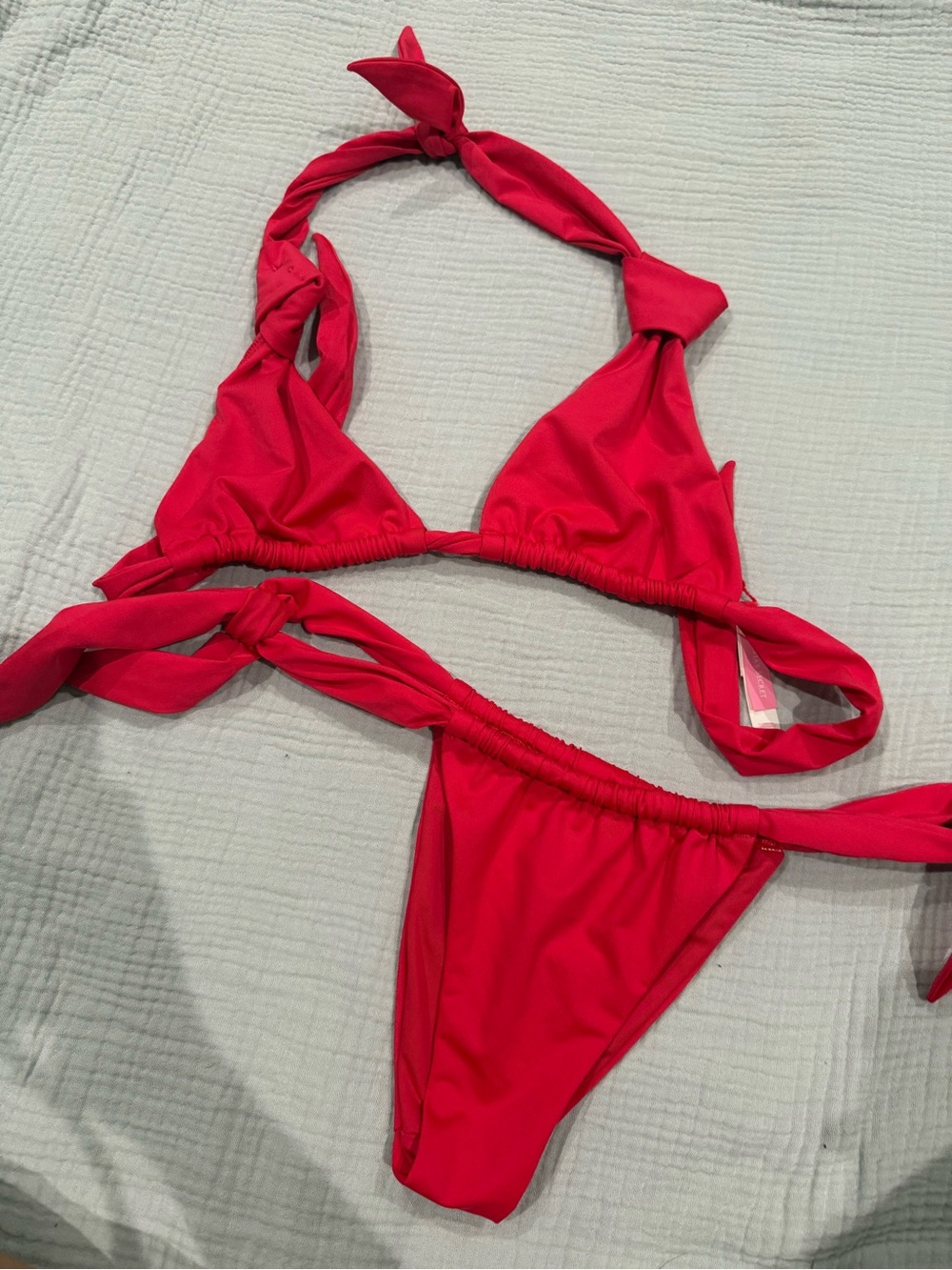 Victorias Secret Red Two-Piece Swim Set